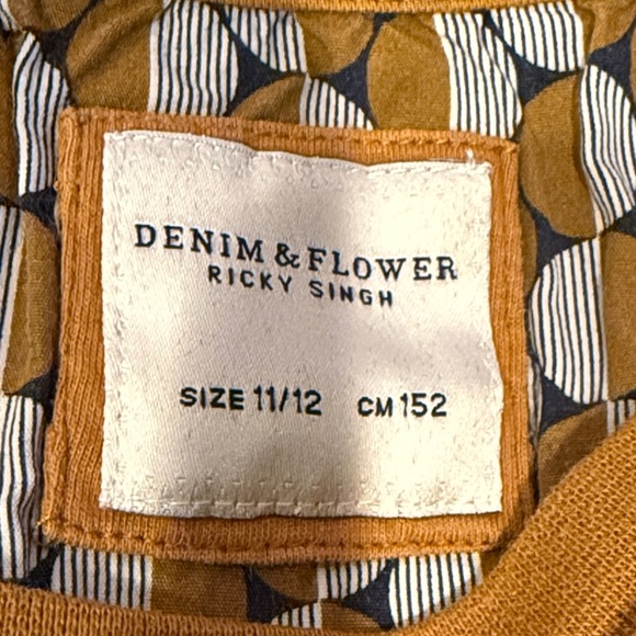 EUC Denim & Flower long sleeve waffle shirt, sz 11/12 - Picture 4 of 4